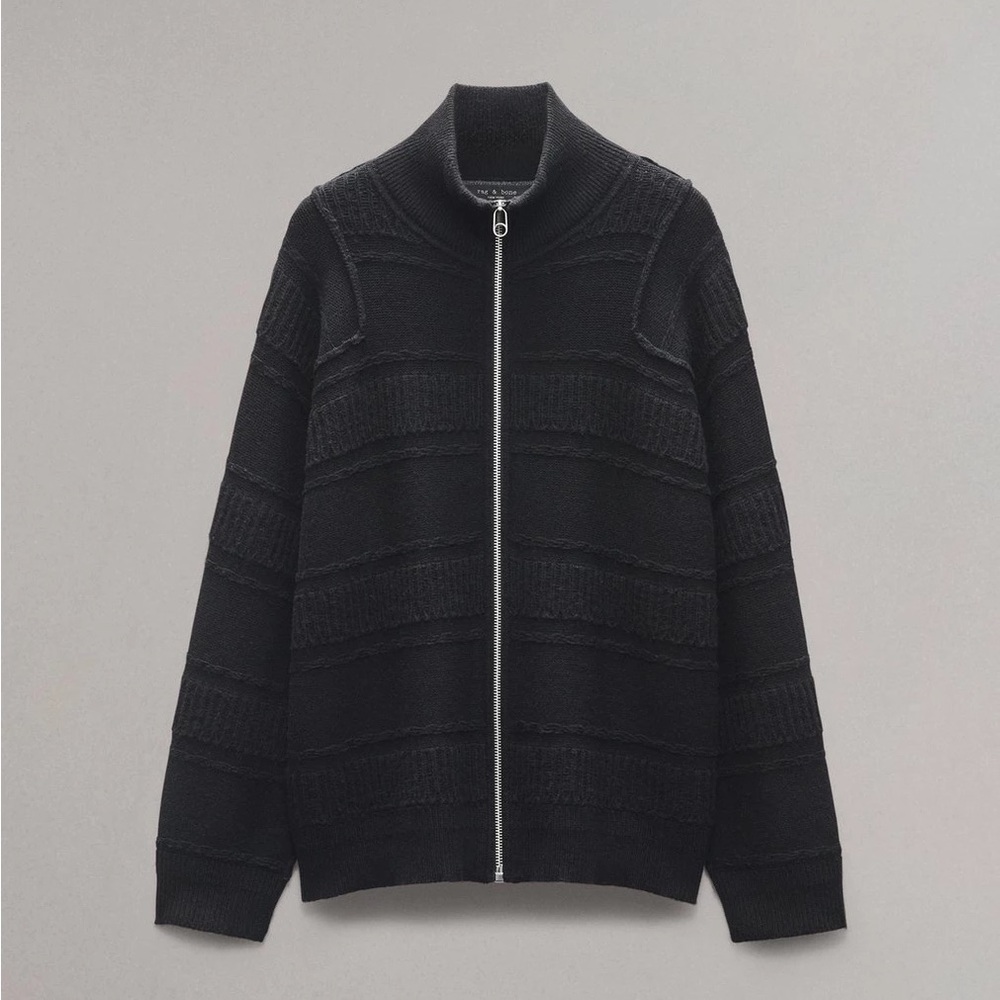 Men's rag&bone Colton Relaxed Fit Zip-Up Sweater
